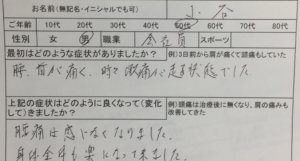 時々激痛が走る腰痛と首痛【1ヶ月前から】50代男性の1症例