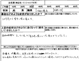 2ヶ月間背中と腰が痛い【腰の反りすぎが原因】2回の整体治療で改善