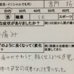 3週間前から右肩が痛い【SE20代男性】の鍼灸治療1症例