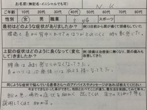 腰痛と首から背中にかけてのハリ【カイロが効かなくなった】40代女性の1症例