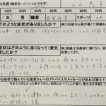 立ち仕事による腰痛【水泳で腰を痛めて10数年】骨の間がつまっていると言われた30代女性