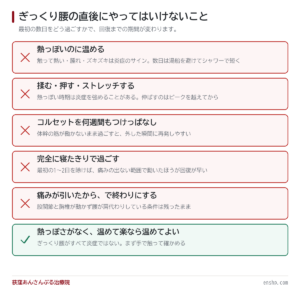 ぎっくり腰の直後にやってはいけないこと｜温める？冷やす？